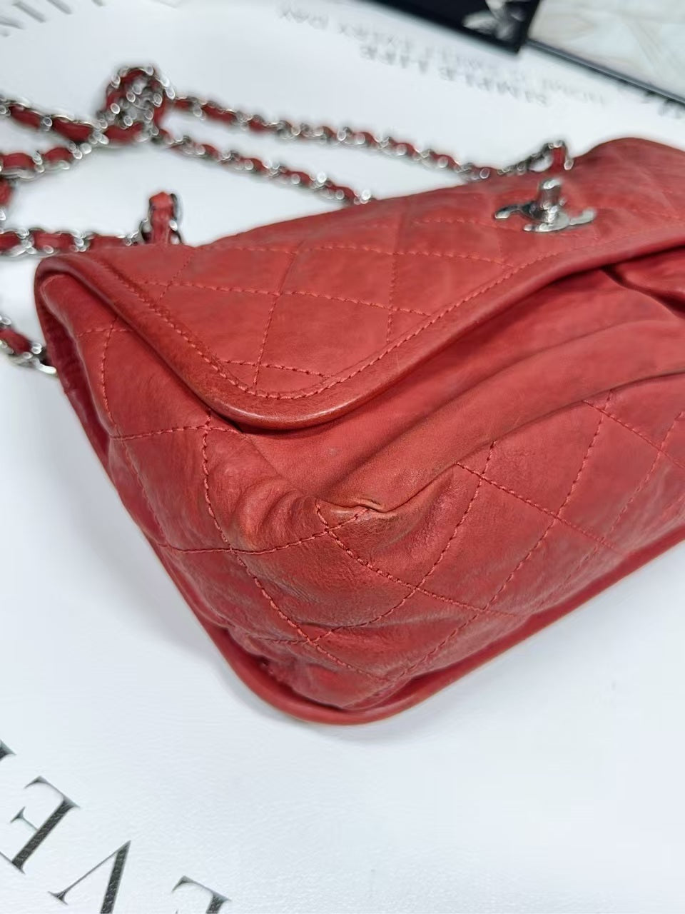 preloved Chanel bag CF /airport bag/Red/large size