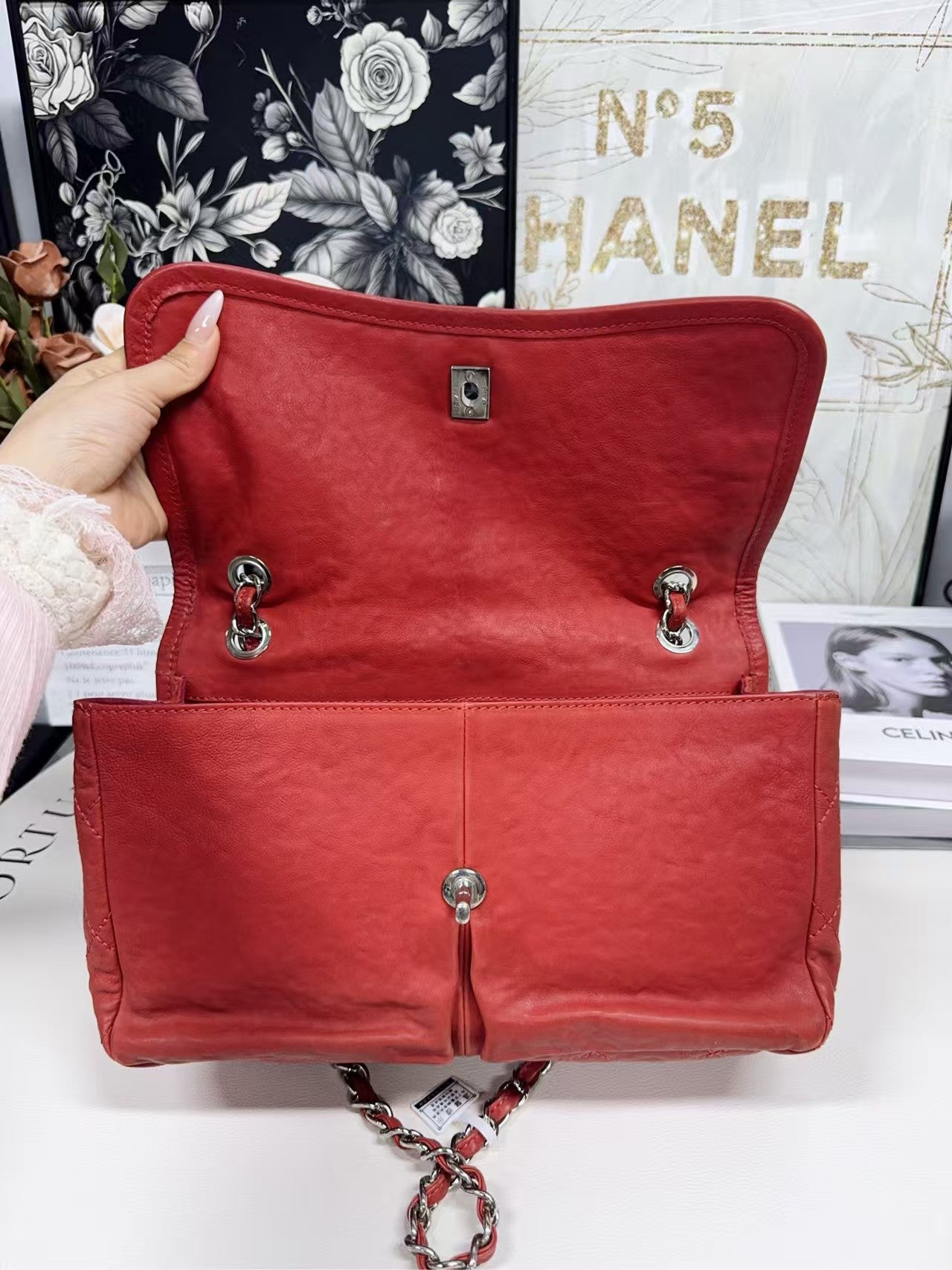 preloved Chanel bag CF /airport bag/Red/large size