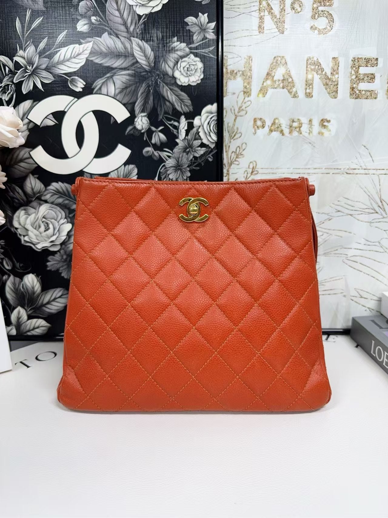 preloved Chanel bag Orange bag