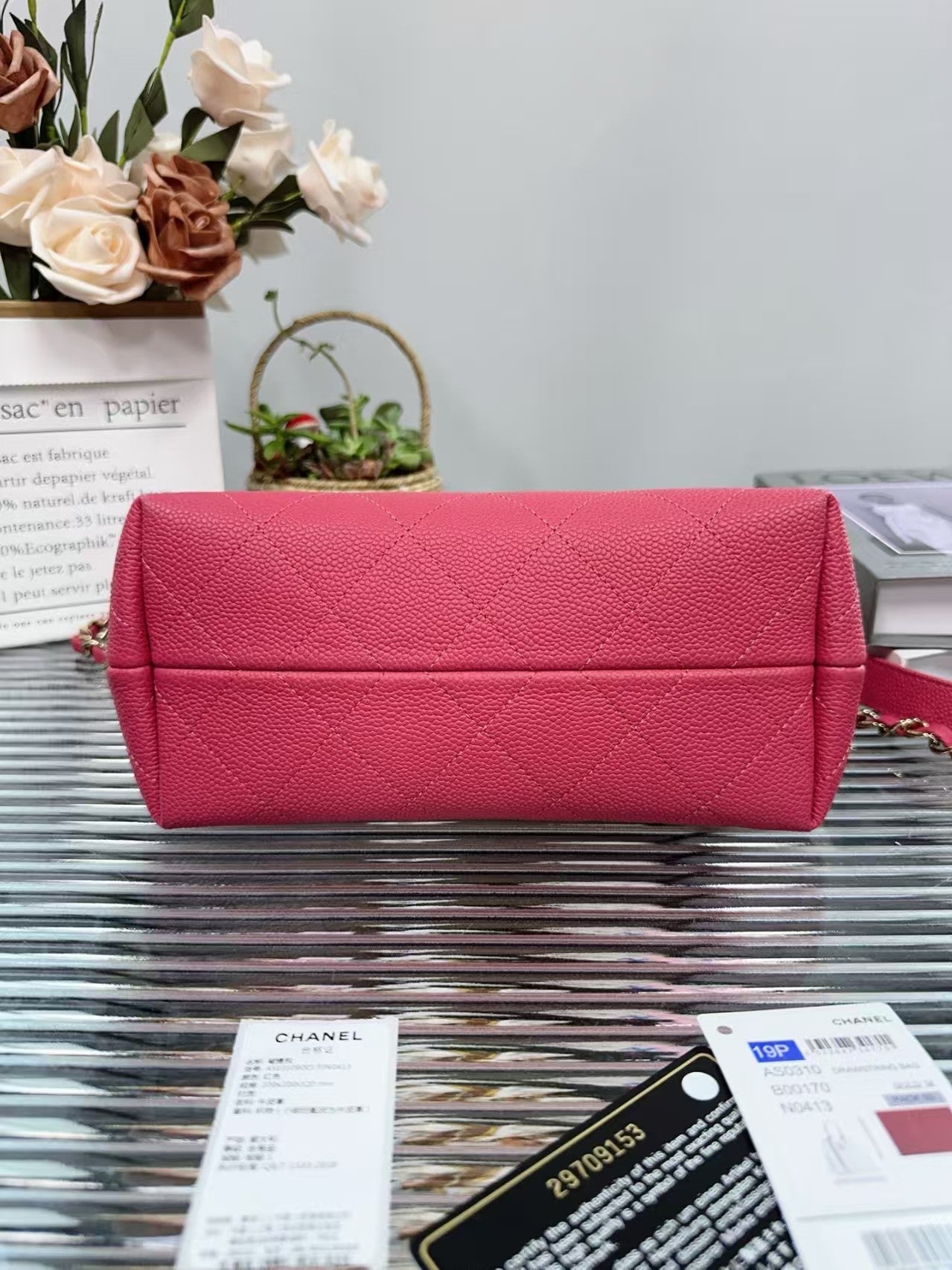 preloved Chanel bag Pink caivar leather